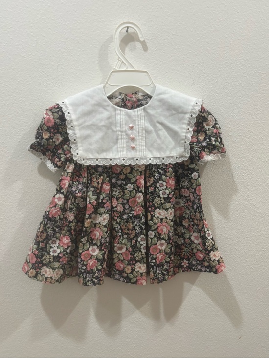 Vintage Other - Handmade Vintage Floral Prairie Dress Cottagecore Peter Pan Collar 12-18 month